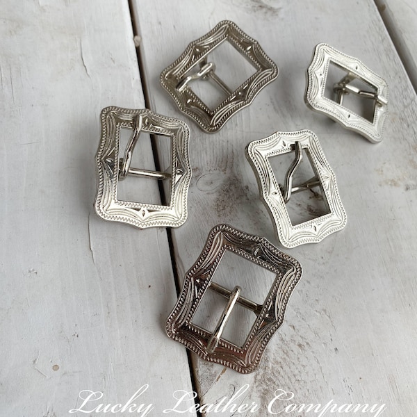 European Silver Buckle  3/4", Bright Silver Cart Buckle, Tack Making Buckle, Leather Crafting Hardware, Replacement Buckle
