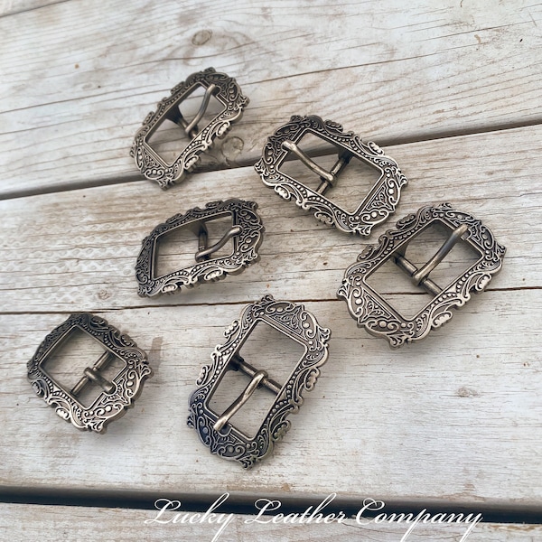 Antique Silver Buckle, 3/4", Western Cart Buckle, Tack Making, Replacement Buckle, Leather Crafting Hardware