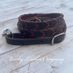 USA Made, Chocolate & Maroon Laced Reins, Barrel Racing Reins, Trail Riding Reins, Laced Reins, Handmade