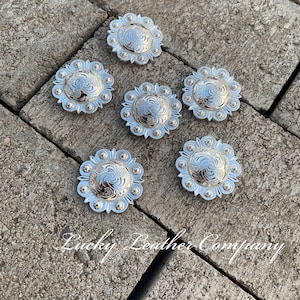 Bright Silver Round Berry Concho, Berry Concho, Western Concho, Replacement Concho, Tack Making Hardware, Leather Crafting Concho