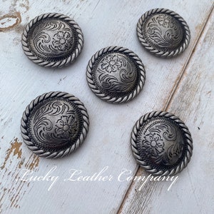Antique Silver Roped Edge Concho, Tack Making Hardware, Replacement Conchos, Silver Concho 1.5&quot;, Leather Crafting Concho