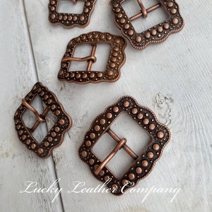 Antique Copper Starburst Buckle, Copper Cart Buckle, Crafting Buckle, Leather Working Buckle, Replacement Buckle image 1