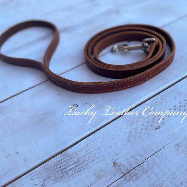 Butter Soft Leather Dog Leash, USA Made, Herman Oak Leather, Handmade, Leather Dog Leashes, Dog Accessories, Real Leather Leash