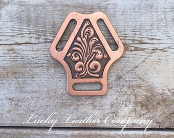 Copper Center Plate, Tack Making Hardware, Leather Crafting, Breast Collar Center Plate, Martingale Center Plate