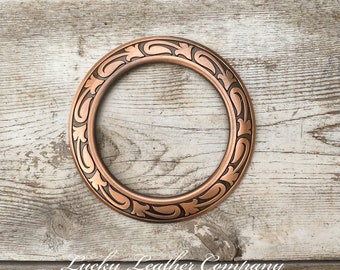 NEW Copper Horse Shoe Brand Center Ring, Tack Making Hardware, Leather Crafting Center Ring, 2 3/4", Jeremiah Watt Hardware