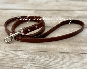 Butter Soft Leather Dog Leash, USA Made, Herman Oak Leather, Handmade, Leather Dog Leashes, Dog Accessories, Real Leather Leash