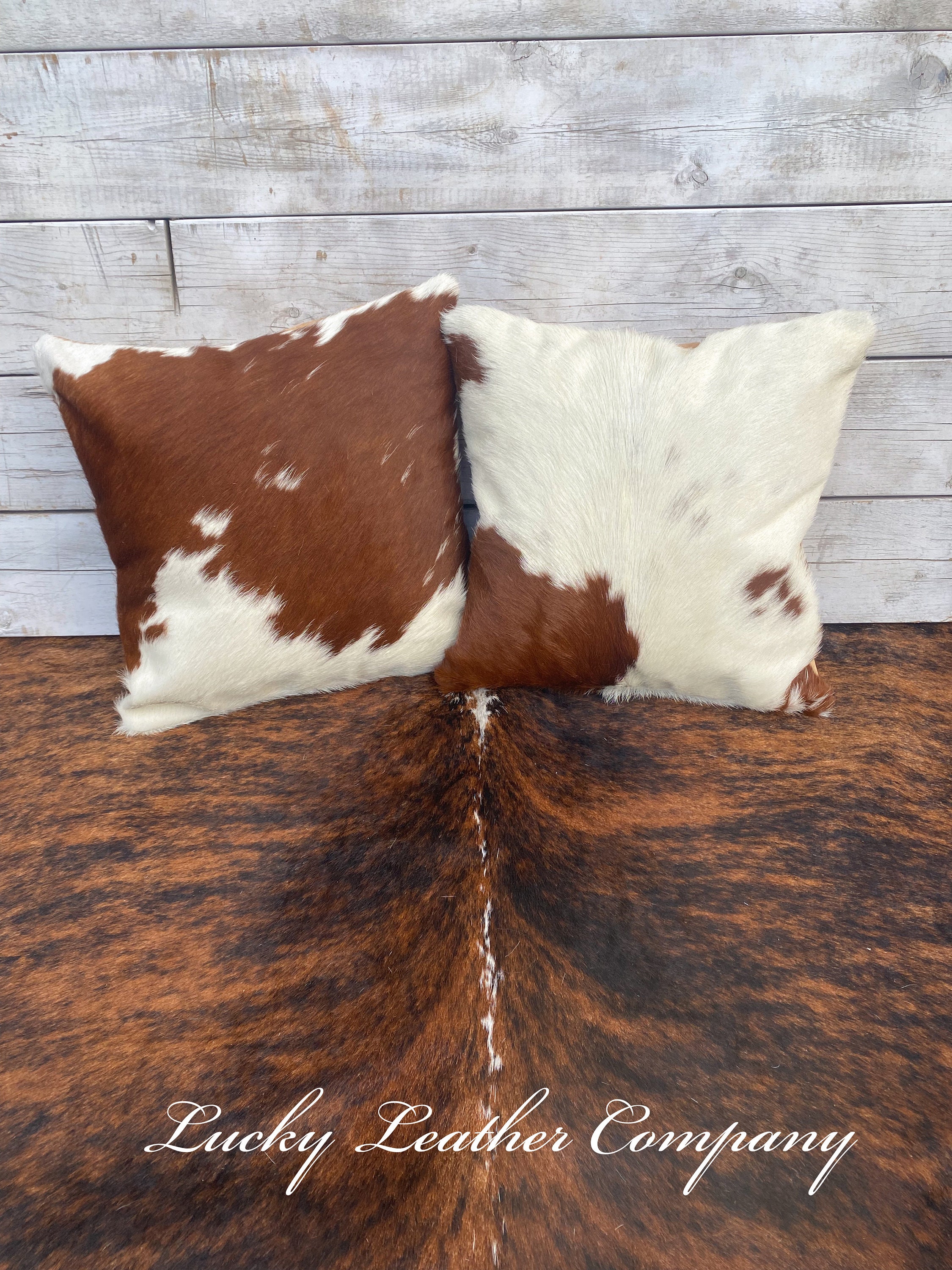 Palomino Faux Cowhide Brown Cream Pillow Cover
