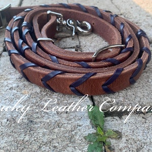 USA Made, Purple Herman Oak Leather Barrel Reins, Barrel Racing Reins, Handmade, Horse Tack