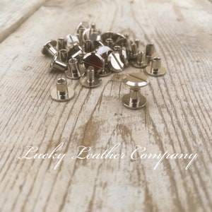 Chicago Screws, Screws for Leather, Fasteners, Screw Fasteners, 1/4&quot; Flat Top Chicago Screws