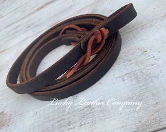 Butter Soft Chocolate Leather Loop Reins - Barrel Racing - Roping Reins - Trail Reins - USA Made - Horse Tack