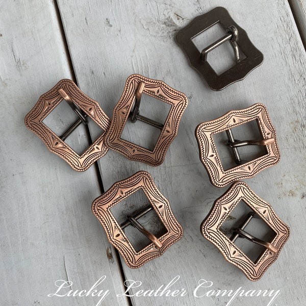 European Copper Buckle - 3/4" - Leather Working Buckle - Hardware - Copper Cart Buckle