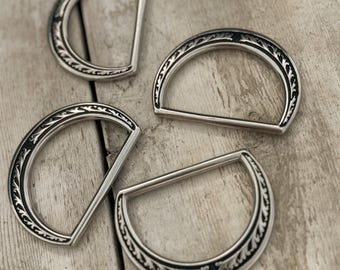 Horseshoe Brand Saddle D-Ring, Jeremiah Watt Hardware, 2" Breast Collar D-Rings, Tack Making Hardware, Leather Crafting Hardware