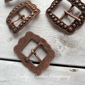 Antique Copper Starburst Buckle, Copper Cart Buckle, Crafting Buckle, Leather Working Buckle, Replacement Buckle image 2