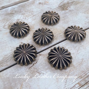 Antique Silver Pin Wheel Conchos, Western Concho, Replacement Concho, Leather Crafting Hardware, Tack Making Concho