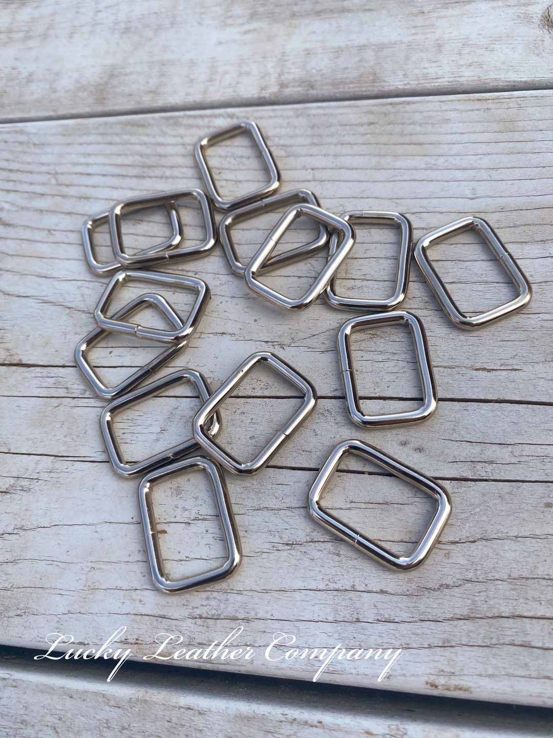 3/4 Rectangle Strap Keeper Loop, Nickel Plated, Leather Crafting