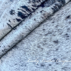 Genuine Salt & Pepper Hair on Hide, Pre Cut Sheets, Top Quality Cowhide Sheets, Leather Pieces, Custom Cut Leather Cowhide