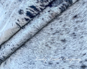 Genuine Salt & Pepper Hair on Hide, Pre Cut Sheets, Top Quality Cowhide Sheets, Leather Pieces, Custom Cut Leather Cowhide