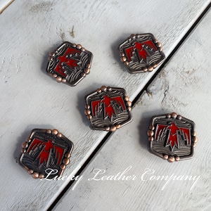 Red Thunderbird Concho, Western Concho, Replacement Concho, Tack Making Hardware, Leather Crafting Concho, Red Concho