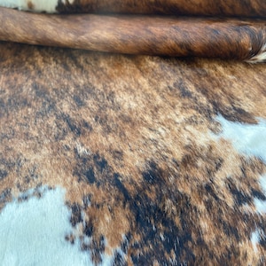 Genuine Tri Color Hair on Hide, Pre Cut Sheets, Top Quality Cowhide Sheets, Leather Pieces, Custom Cut Leather Cowhide