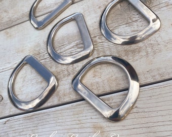 Flat Stainless Steel D-ring 2", Saddle Dee, Tack Making Hardware, Replacement Dee, Breast Collar Dee Ring
