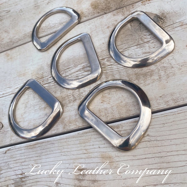 Flat Stainless Steel D-ring 2", Saddle Dee, Tack Making Hardware, Replacement Dee, Breast Collar Dee Ring