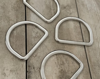 Flat Saddle D-Ring, Stainless Steel, 3", Leather Crafting Hardware, Stainless Hardware, Saddle Dee