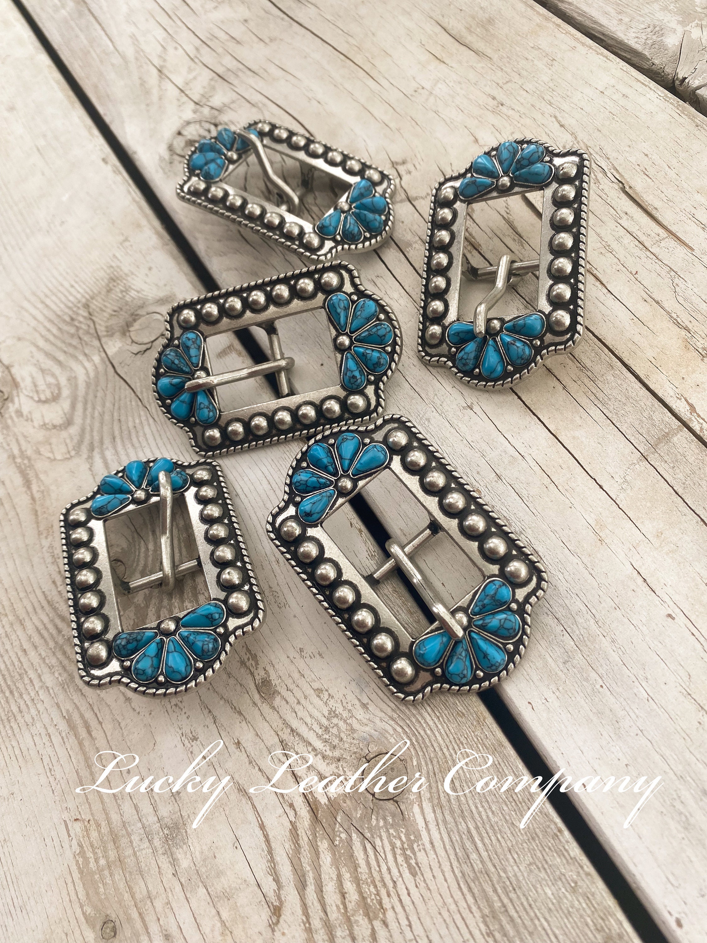 Turquoise Stone Buckle, Tack Making, Hardware, Leather Crafting, Turquoise Cart Buckle, Replacement Buckle