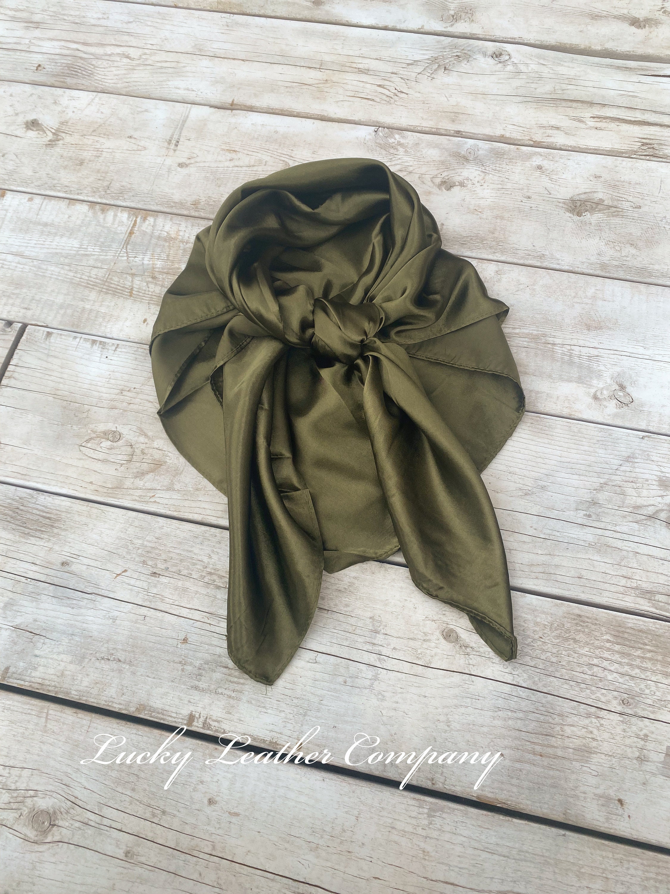 Wild Rag Olive, Cowboy Wild Rag, 35"x35", Cowboy Olive Scarf, Western Scarf, Wild Rag