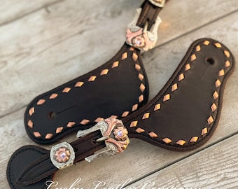 Rênes Fendues En Cuir Buckaroo - Longueur 7 Pieds Et Plus - Marron - Occasion Peu Utilisé - Fabriqué Aux États-Unis