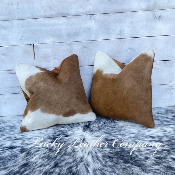 Cowhide Pillow Etsy