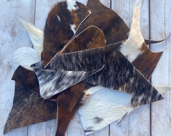 Hair On Hide Scraps, Cowhide, Real Leather Scraps, Earring Making Leather, Multi Color, Scrap Leather, Genuine Cowhide, Leather Sheets