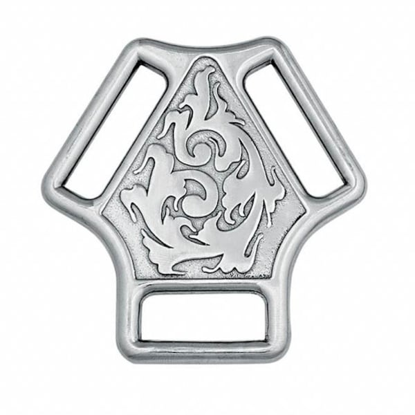Jeremiah Watt Center Plate, Stainless Steel, Tack Making, Leather Working Hardware, Horseshoe Brand, Martingale Center Plate