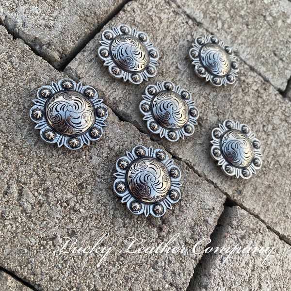 Antique Silver Berry Concho, Berry Concho, Western Concho, Replacement Concho, Tack Making Hardware, Leather Crafting Concho