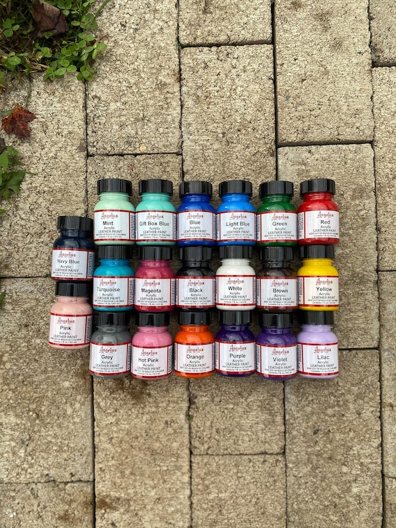 Angelus 1oz Leather Paint DIY Leather Crafting Leather Paint Various Colors Etsy