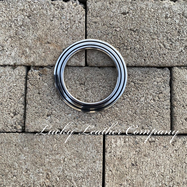 Horseshoe Brand Center Ring, Stainless Steel, Tack Making Hardware, Jeremiah Watt Hardware, Center Martingale Ring, 2 3/4"