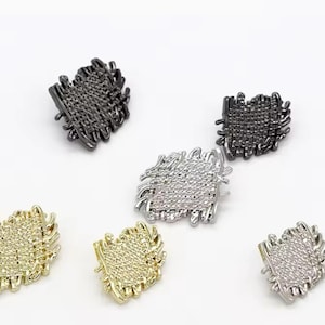 Buttons vintage woven metal buttons/6 pcs irregular shape metal shank buttons/Black Silver Gold buttons/Coat Jacket Cardigan sewing buttons