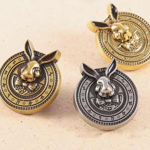 Buttons vintage Rabbit metal buttons/6 pcs metal shank buttons/Silver Bronze Gold buttons/Coat buttons/Jacket Shirt Cardigan sewing buttons