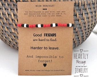 Beaded friendship bracelet with a message card/Best Friend gift/Thank you Message bracelet/African beads  bracelet/gift for her/Birthday