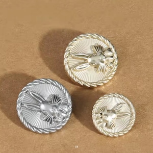 Buttons vintage Rabbit metal buttons/10 pcs metal kids buttons/Silver Gold buttons/Coat buttons/Jacket Shirt Cardigan sewing buttons