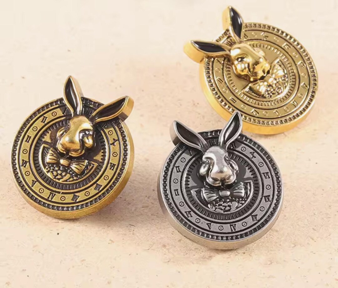 Buttons Vintage Rabbit Metal Buttons/6 Pcs Metal Shank Buttons/silver ...