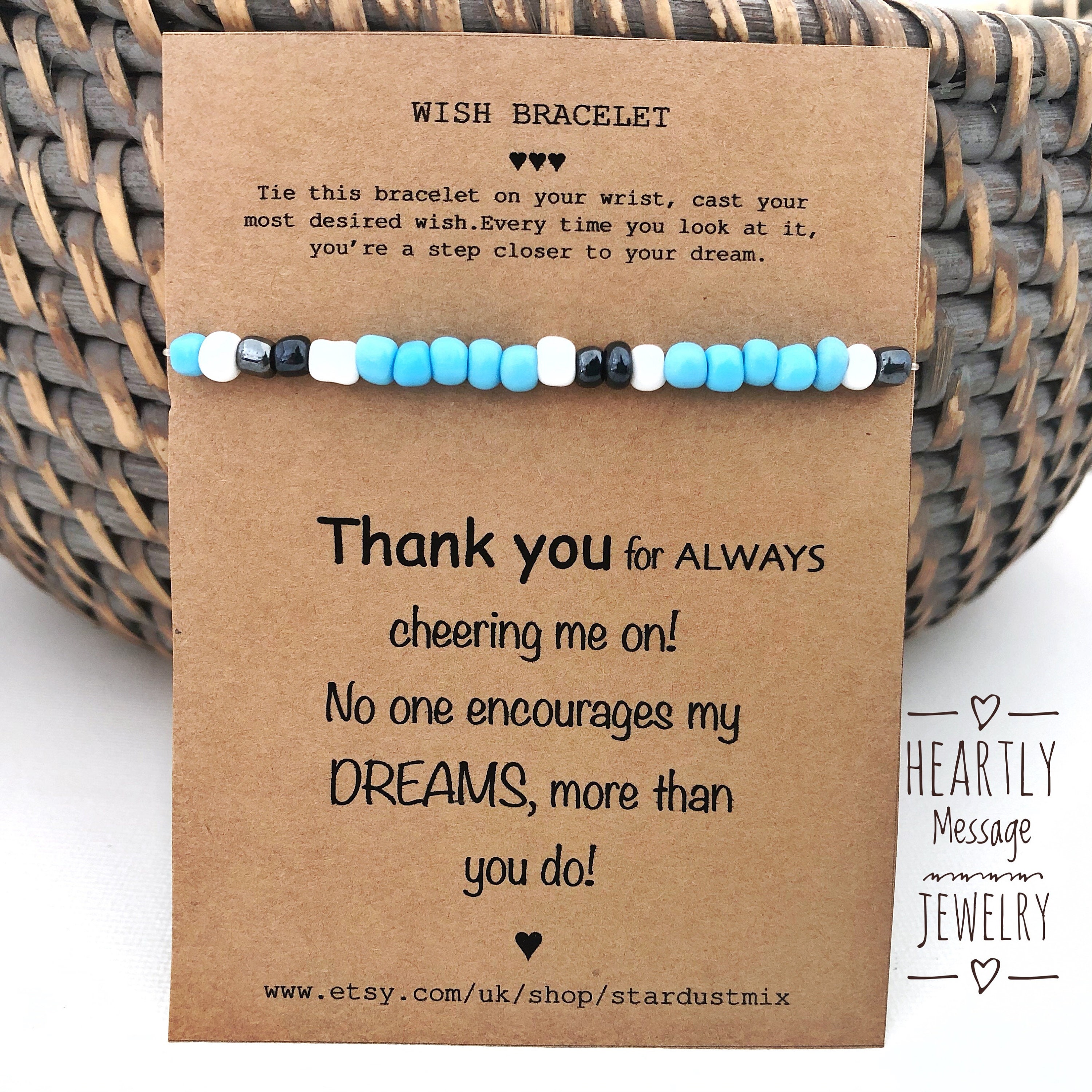 Beaded Friendship Bracelet With a Message Card/best Friend Gift/thank