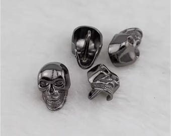 Emo Halloween Skull Metal Buttons, 12mm (10 pcs)