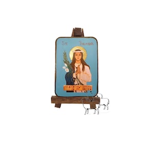 St. Philomena Icon, Patron Saints, Female Saints, Mini Icon, Catholic, Byzantine, Orthodox, Religious Fine Art