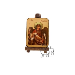 St. Michael Icon, Archangel, Patron Saints, Mini Icon, Catholic, Byzantine, Orthodox, Religious Fine Art