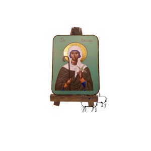St. Brigid Icon, Patron Saints, Female Saints, Mini Icon, Catholic, Byzantine, Orthodox, Religious Fine Art