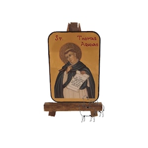 St. Thomas Aquinas Icon, Patron Saints, Male Saints, Mini Icon, Catholic, Byzantine, Orthodox, Religious Fine Art