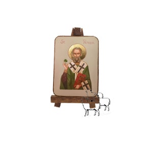 St. Patrick Icon, Patron Saints, Male Saints, Mini Icon, Catholic, Byzantine, Orthodox, Religious Fine Art