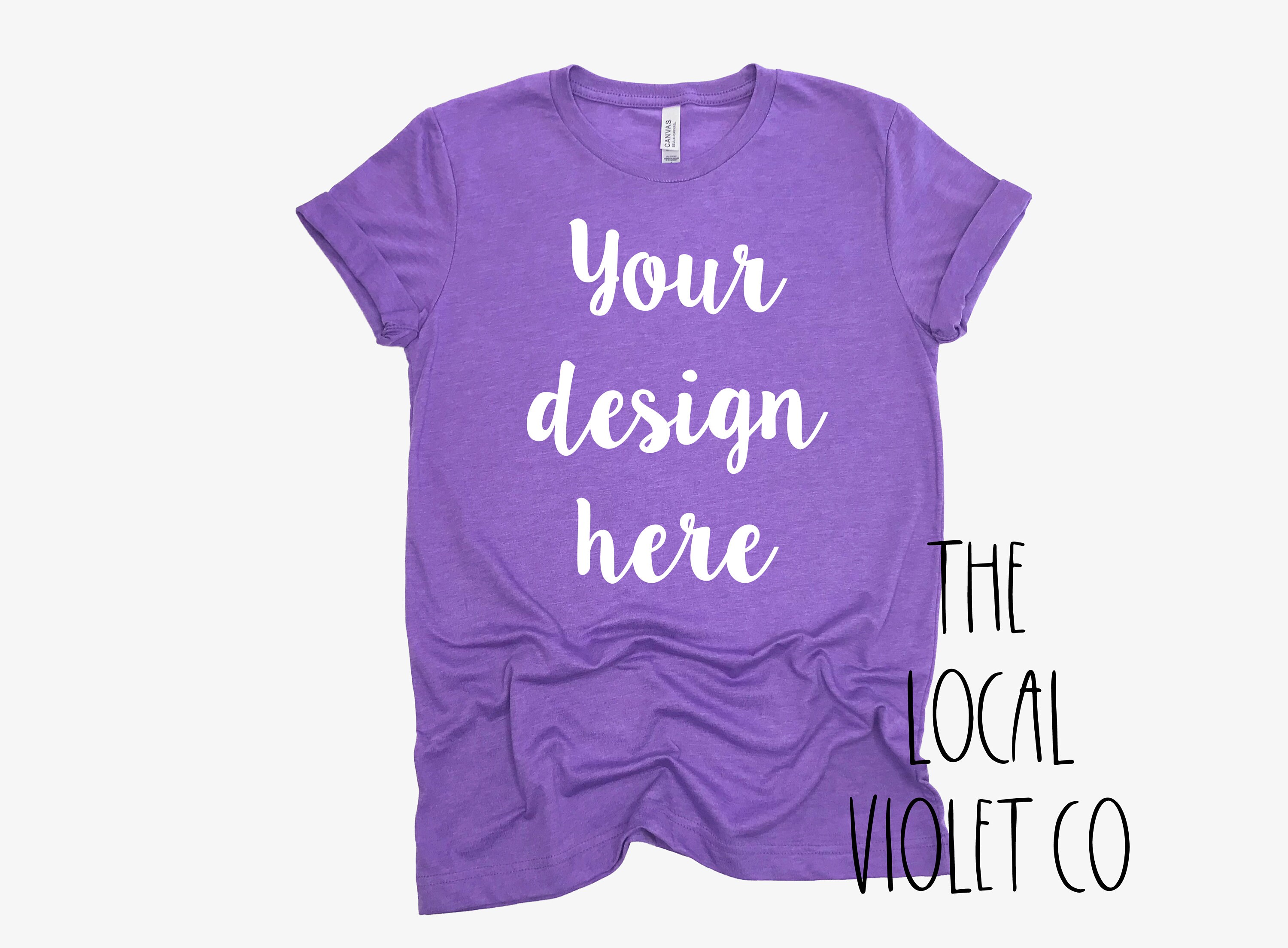 Download T-shirt Mockup Heather Team Purple Bella Canvas Mockup | Etsy