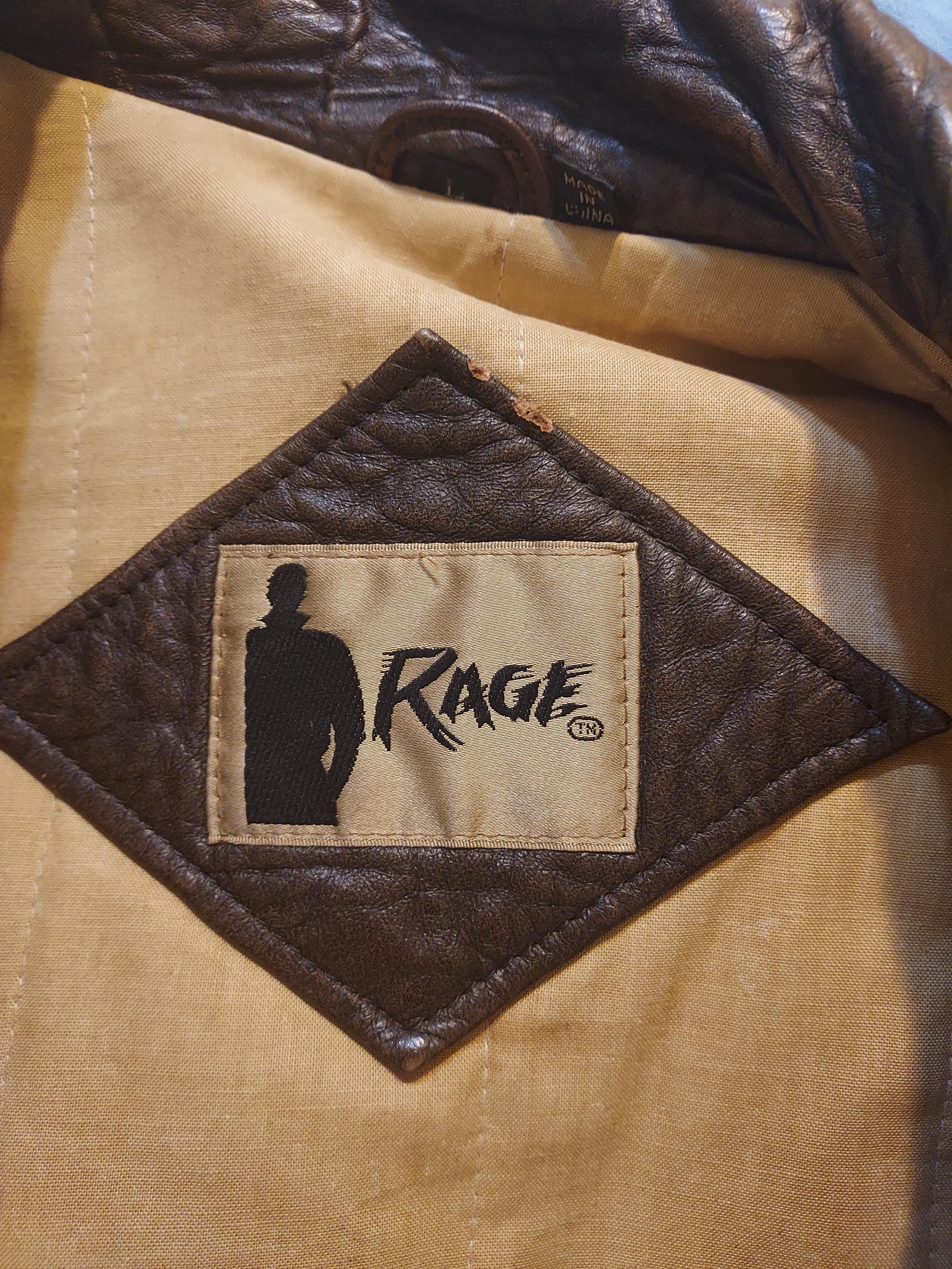 Vintage Print Washed Leather Jacket
