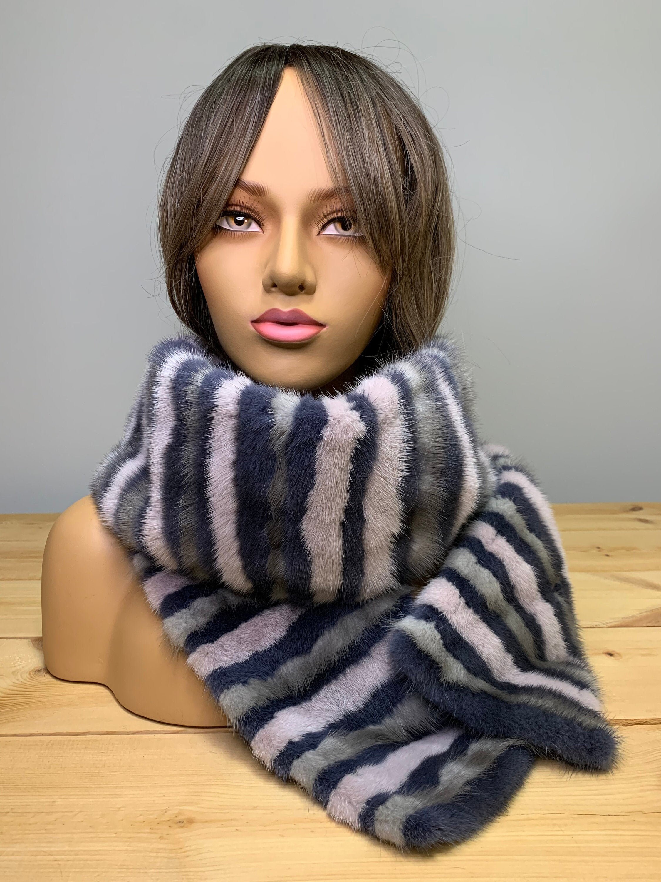 Scarf real mink / Fur scarf / Mink scarf / Long scarf Etsy